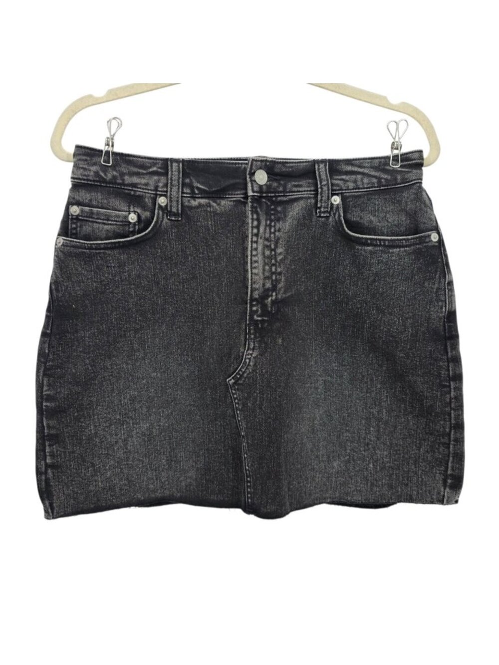 NEW Banana Republic Factory Womens 4 Skirt Distressed Denim Mini Jean Black Jean